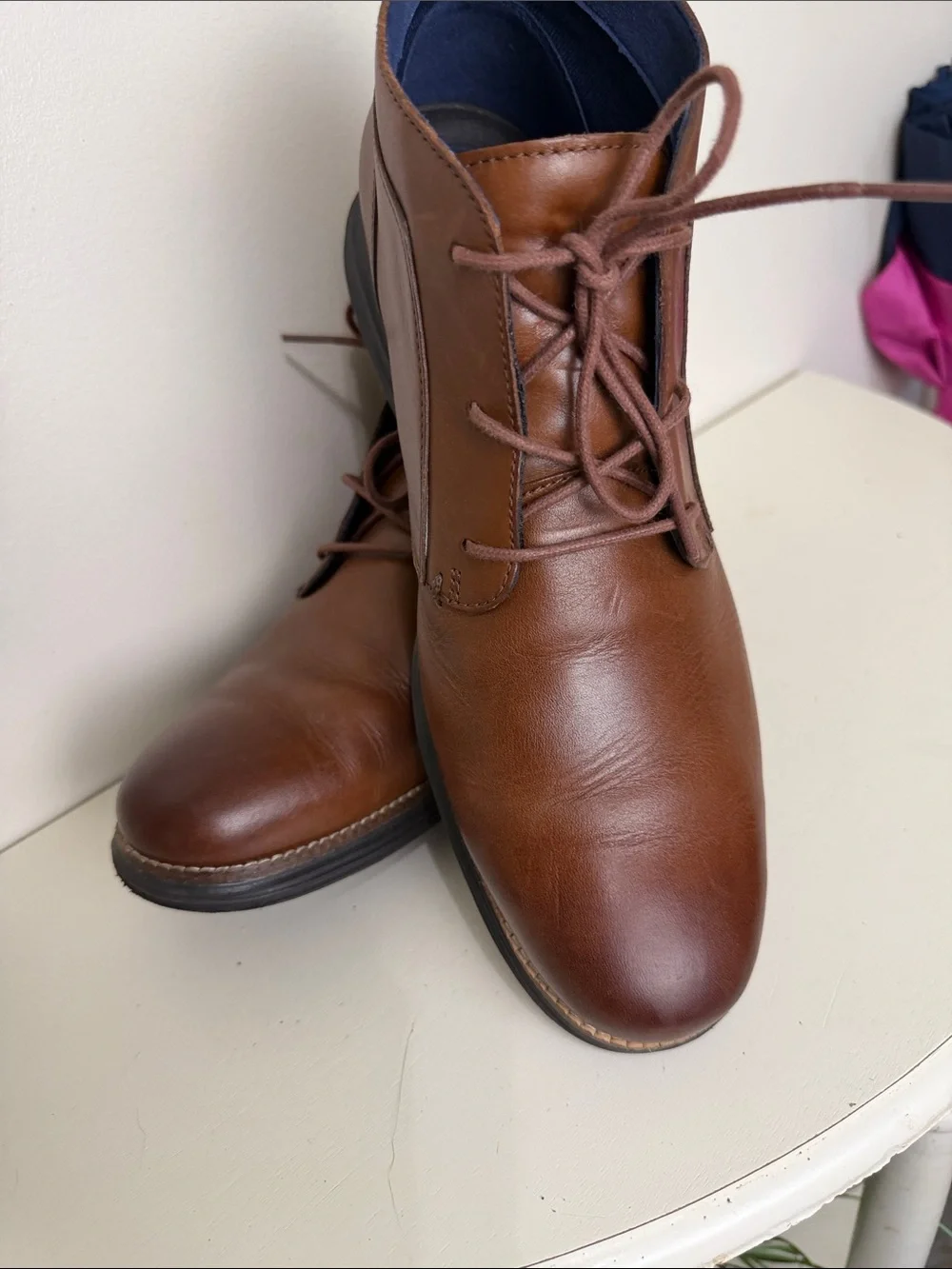 (S- ) Cole Haan Grand OS Men's Tan Brown Leather Chukka Boots, Size: 10.5